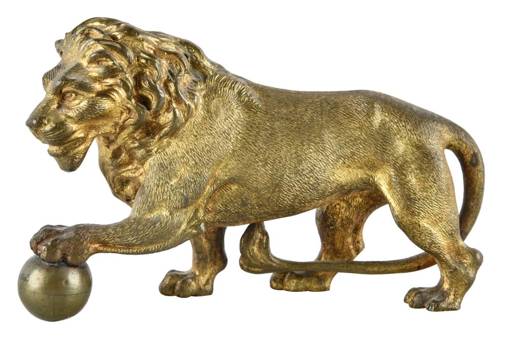 GILT BRONZE FIGURE OF A LIONunmarked 332e54