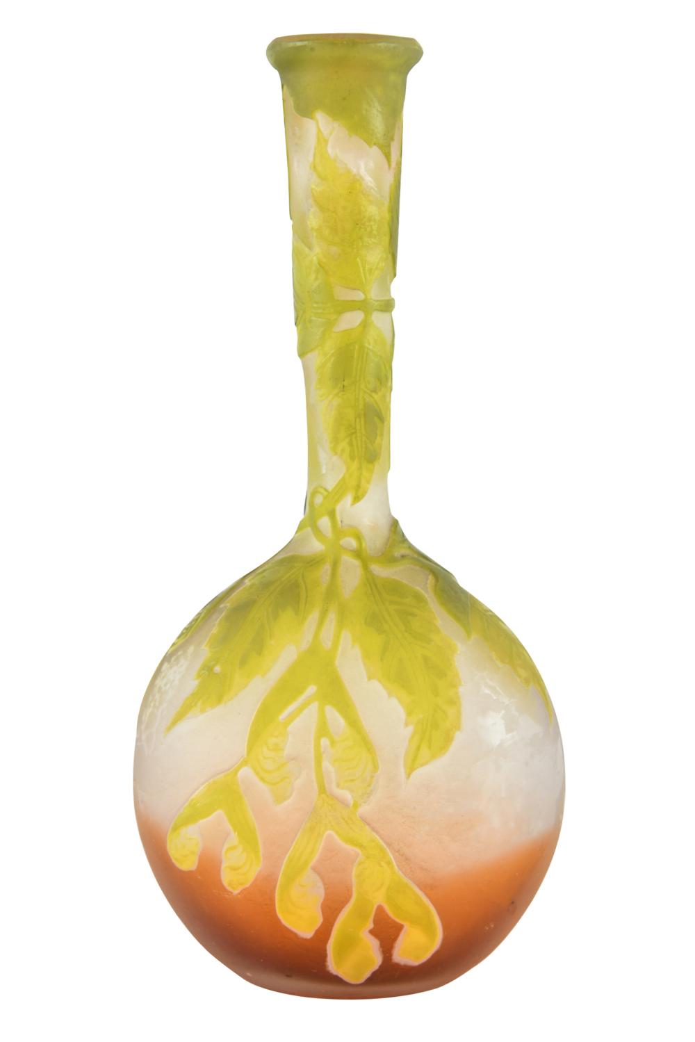 EMILE GALLE CAMEO GLASS BUD VASEsigned 332e79