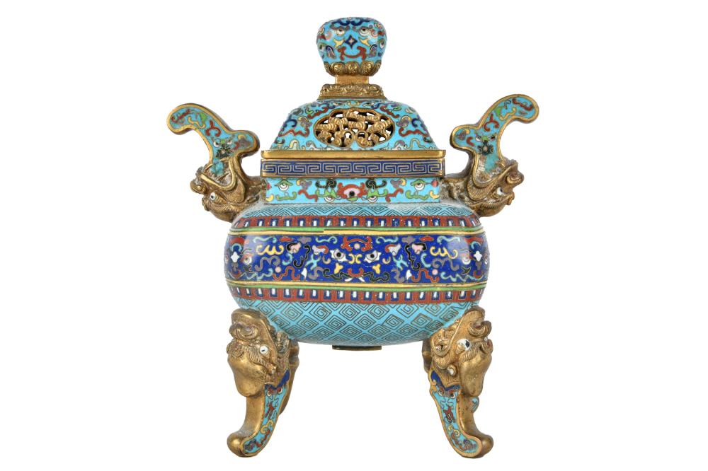 CHINESE CLOISONNE CENSERsigned 332e89