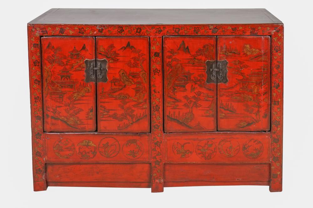 CHINESE WOOD CABINETdecorated in 332e91