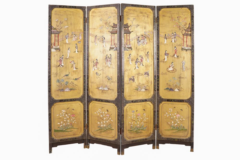 CHINESE FOUR PANEL SCREENpainted 332e98