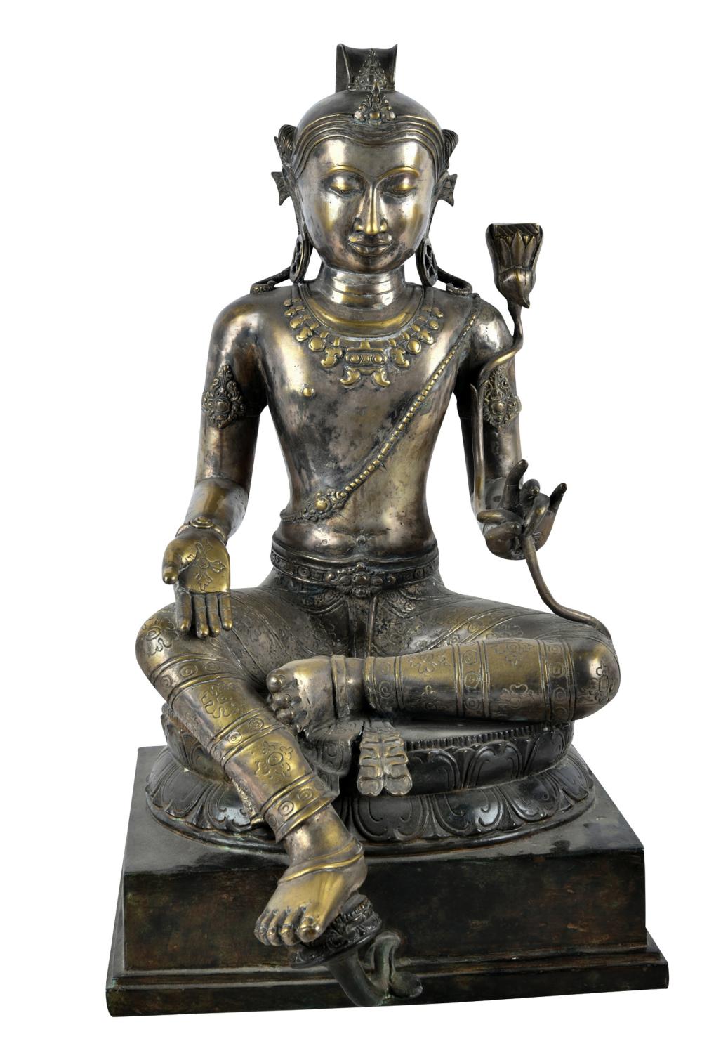 ASIAN CAST METAL FIGURE OF A DEITYon 332e9d