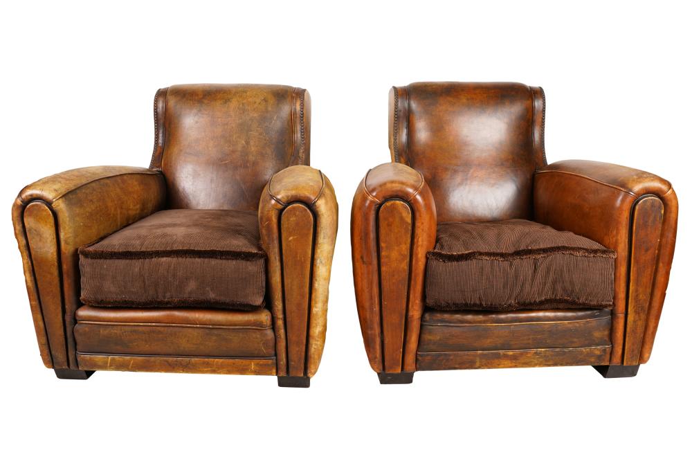 PAIR OF LEATHER CLUB CHAIRScirca 332ed6