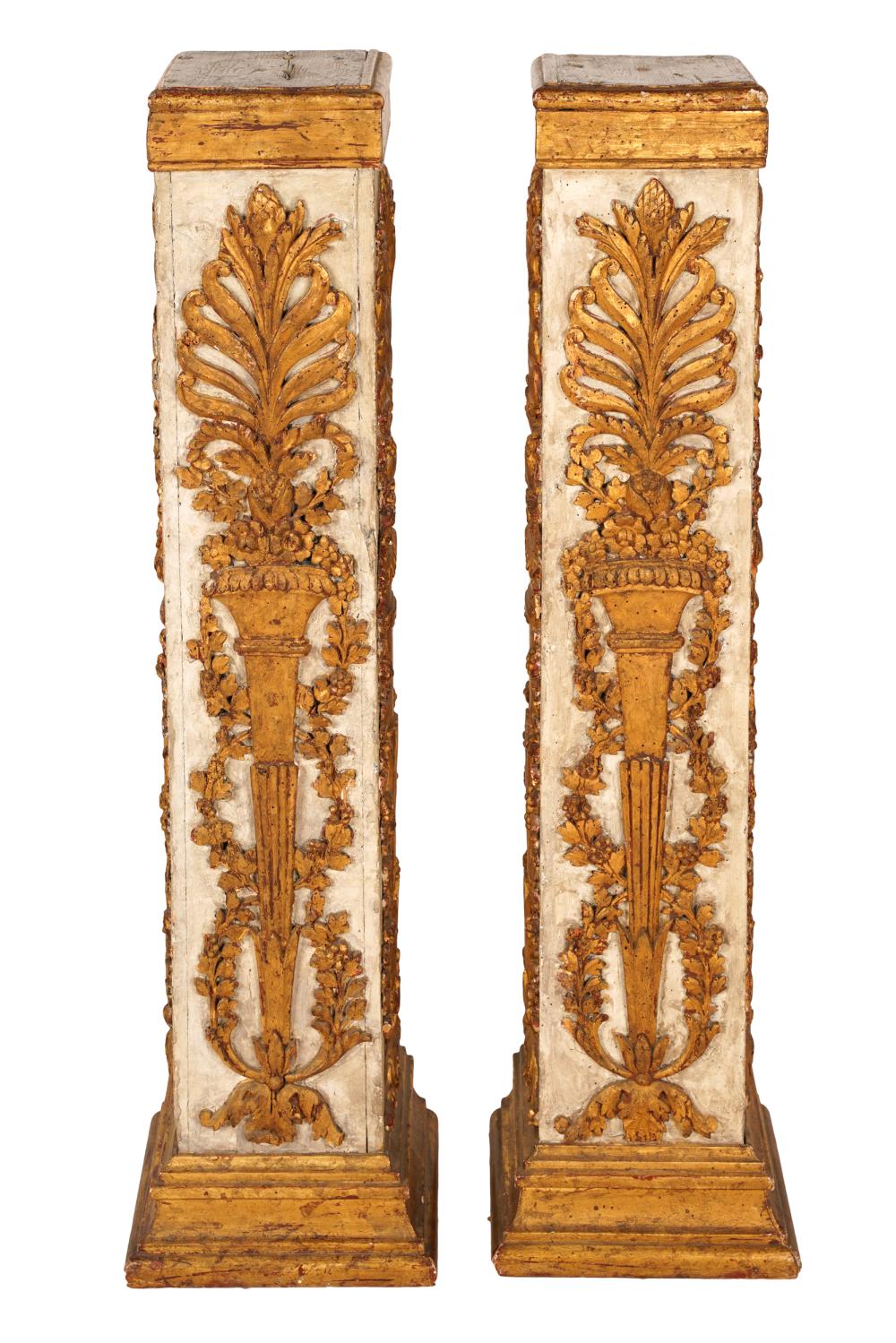 PAIR OF VENETIAN CARVED & POLYCHROME