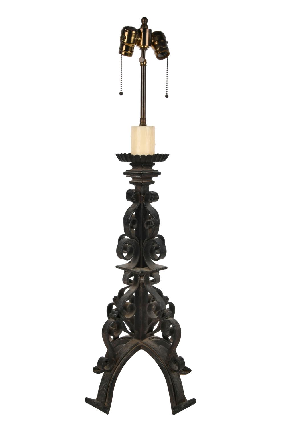 SPANISH WROUGHT IRON TABLE LAMPwith 332f2f