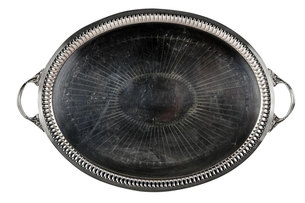 ENGLISH OVAL SILVER-PLATE TRAYmarked