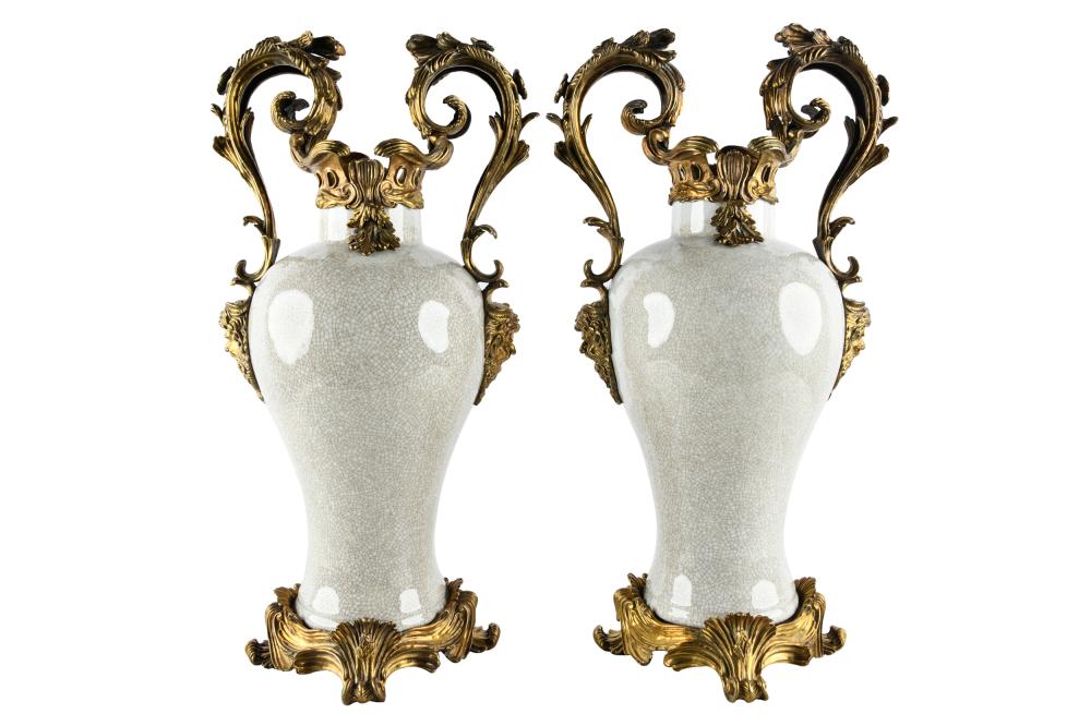 PAIR LOUIS XV STYLE BRONZE MOUNTED 332ff3