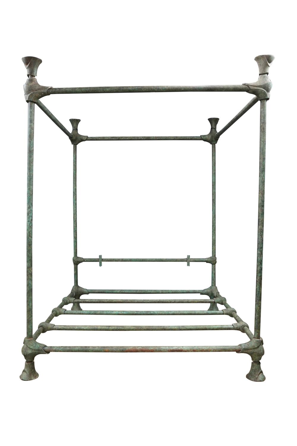 PATINATED IRON FOUR POSTER BEDCondition: