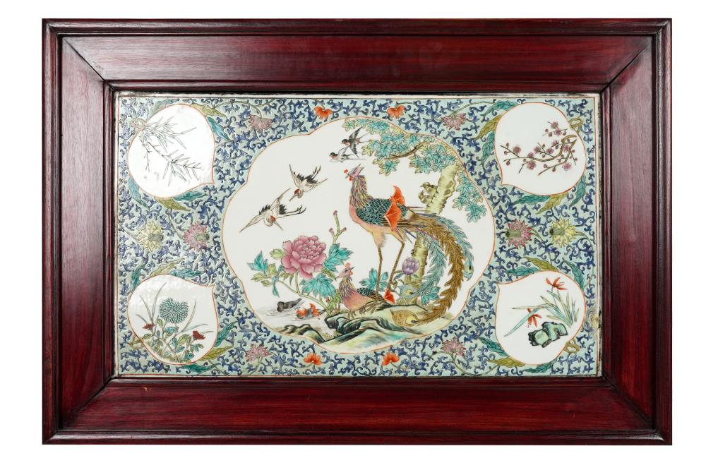 FRAMED CHINESE PORCELAIN PANELCondition: