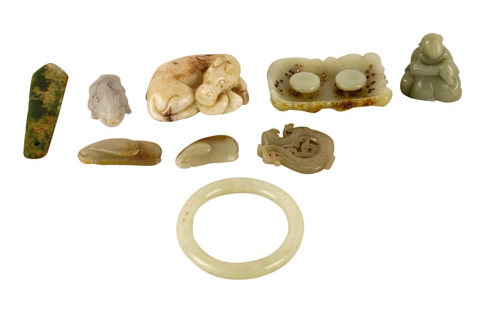 COLLECTION OF ASSORTED STONE CARVINGScomprising 33309e
