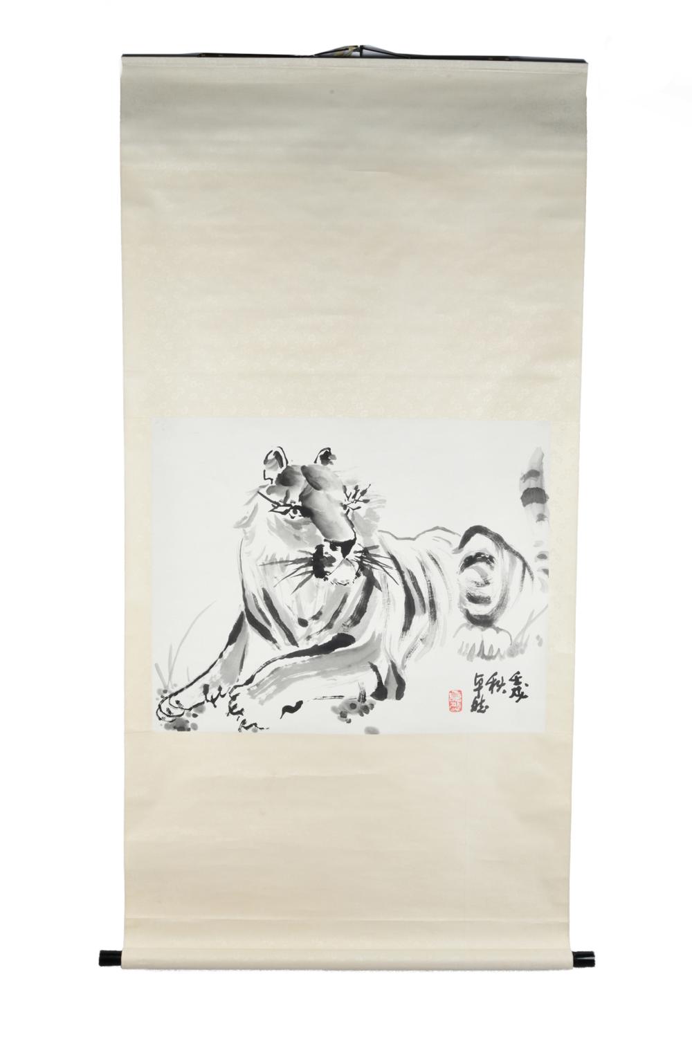 CHINESE TIGER SCROLLwith characters 3330b4