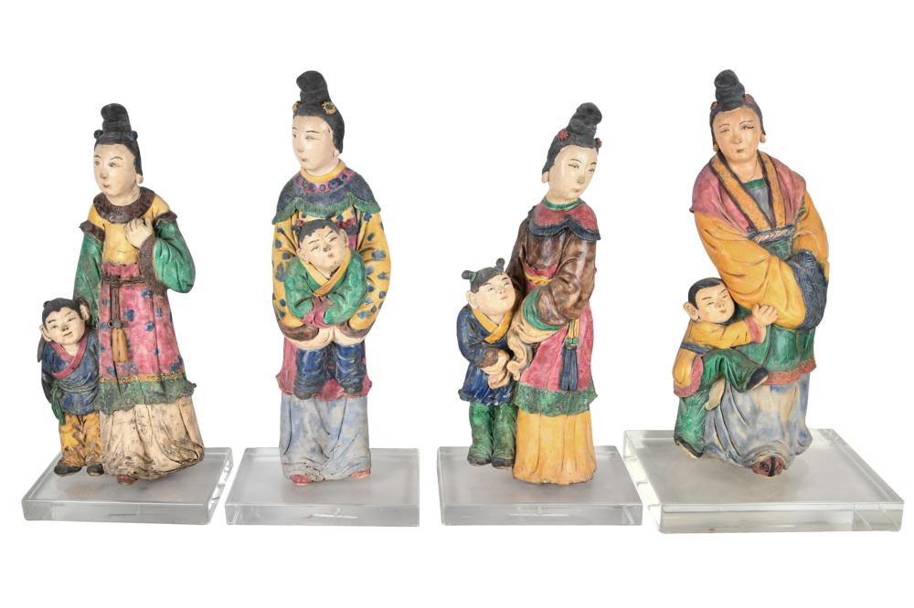 FOUR CHINESE CERAMIC FIGURESeach