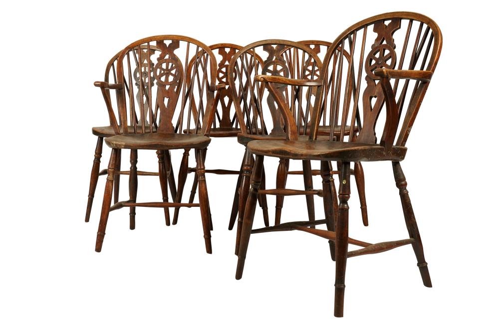 SIX WINDSOR STYLE DINING CHAIRScomprising