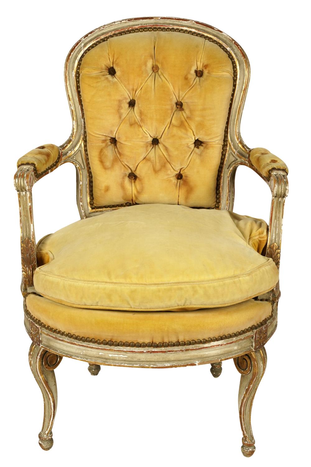 LOUIS XVI STYLE GREY-PAINTED &