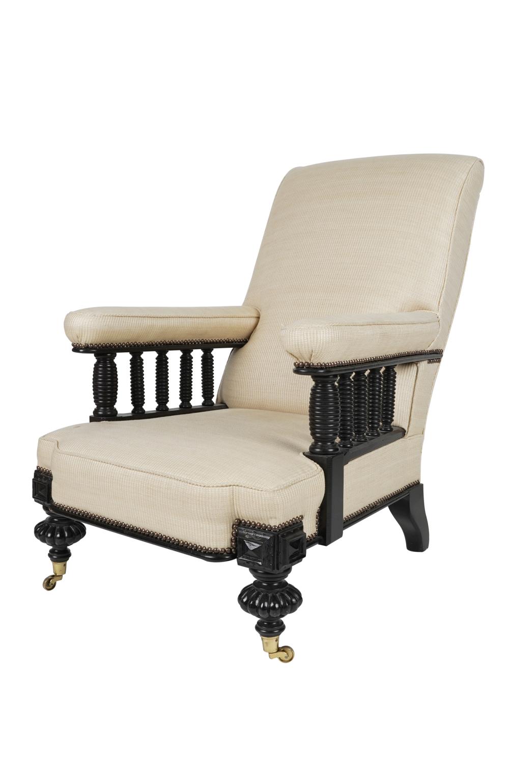 ANGLO-INDIAN EBONIZED ARM CHAIRCondition: