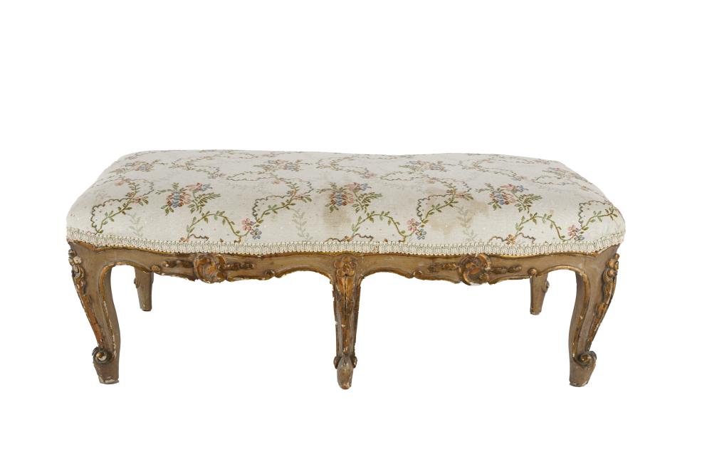 LOUIS XV STYLE PAINTED GILT STOOLcovered 333122