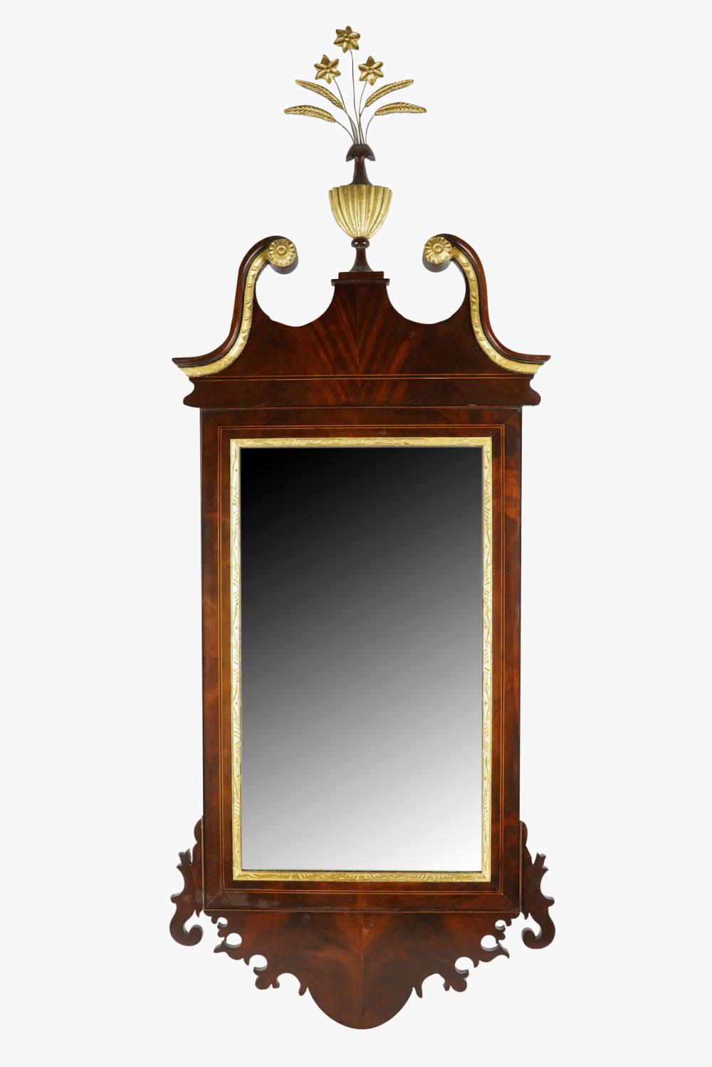 PARCEL GILT FEDERAL STYLE MIRRORmahogany