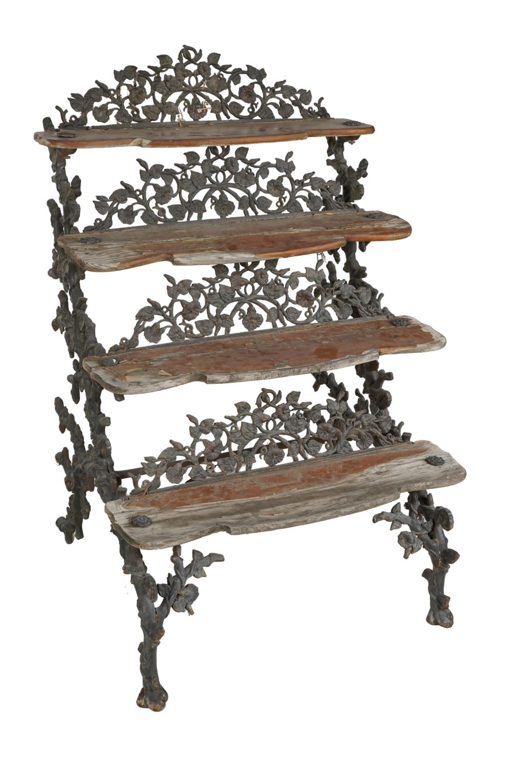IRON & WOOD TIERED PLANT STANDwith