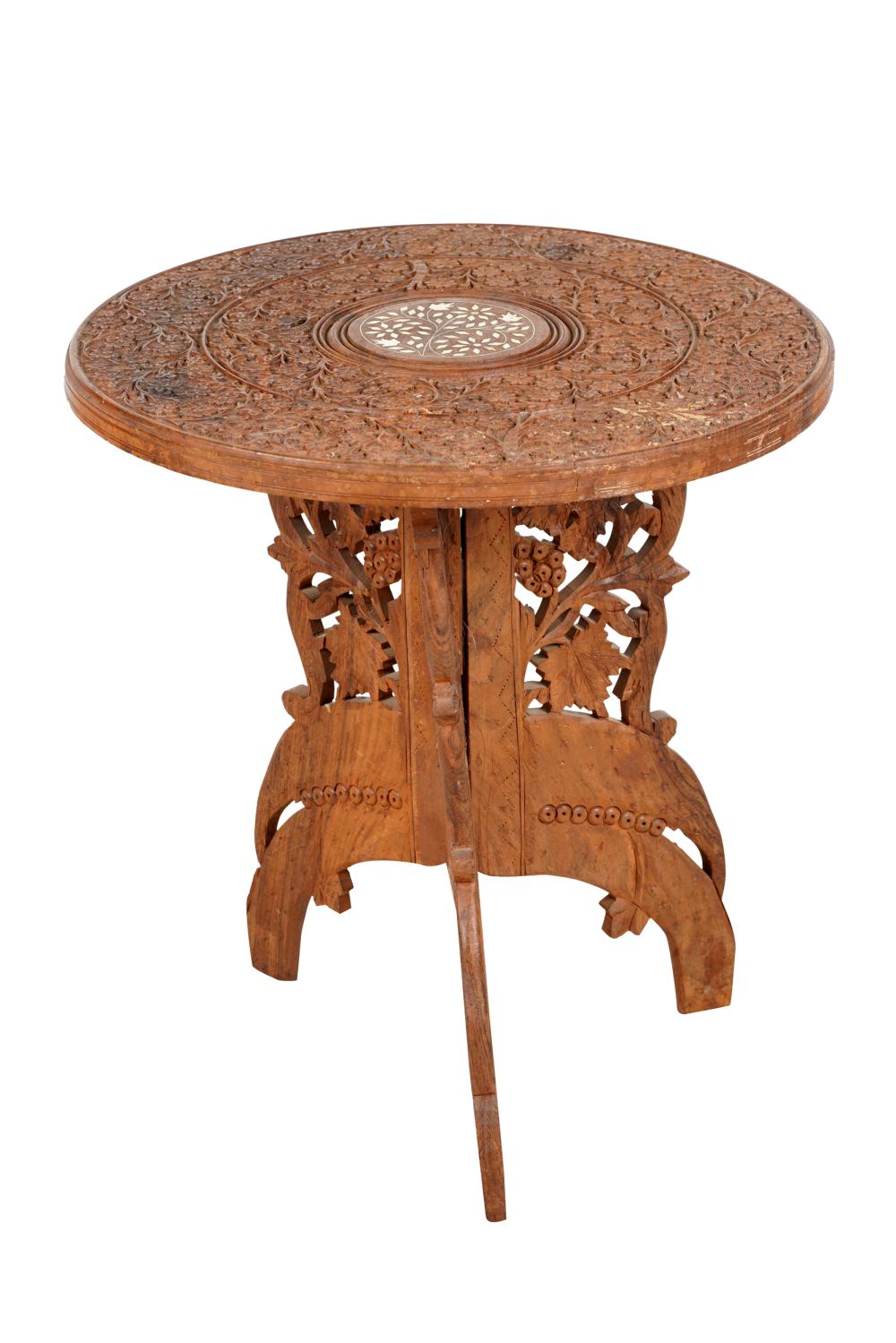 MOROCCAN CARVED TABORETwith inlaid 3331a7