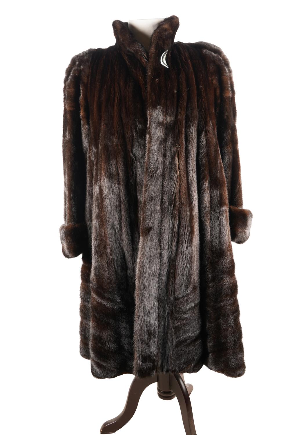 DASCO BROWN MINK FUR COATwith pockets  3331cb