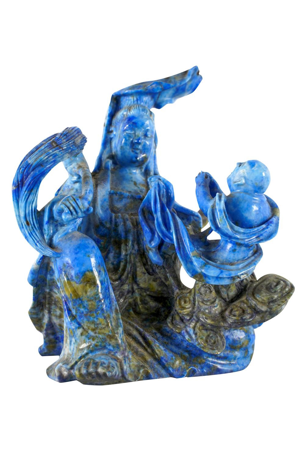 CHINESE CARVED LAPIS FIGURECondition: