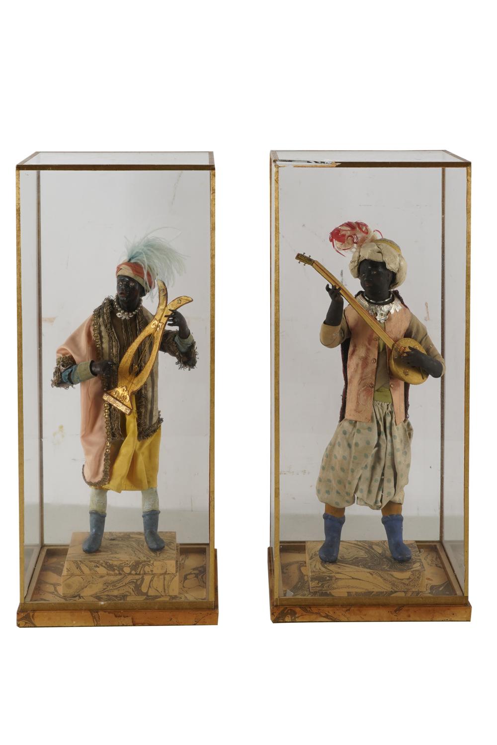 PAIR OF VENETIAN BLACKAMOOR MUSICIANSCondition: