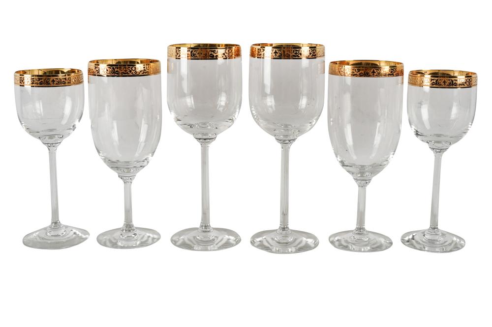 SET OF LENOX GILT RIM STEMWAREcomprising: