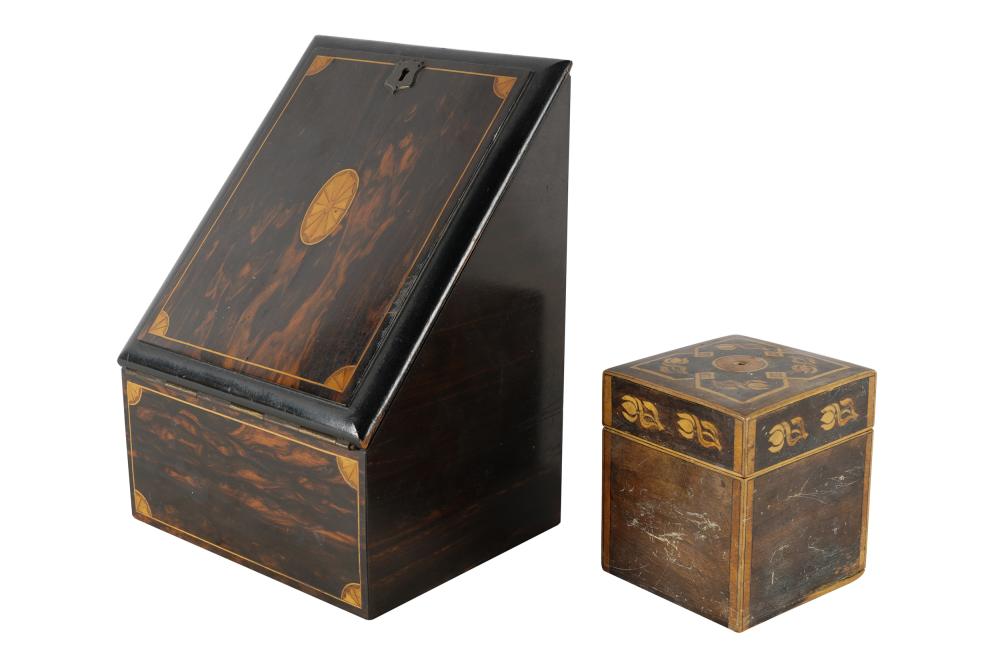 TWO ENGLISH WOOD BOXEScomprising 333296