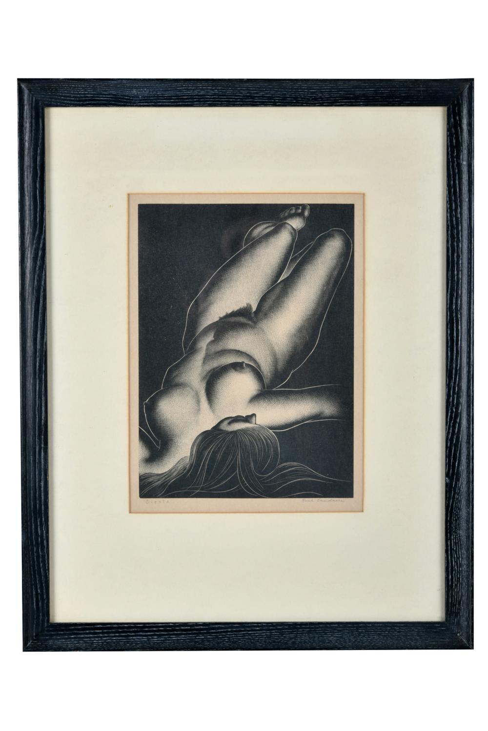 PAUL LANDACRE (1893-1963): "SIESTA"lithograph,