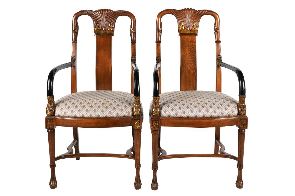 PAIR OF WALNUT PAINTED ARMCHAIRS20th 3332ba
