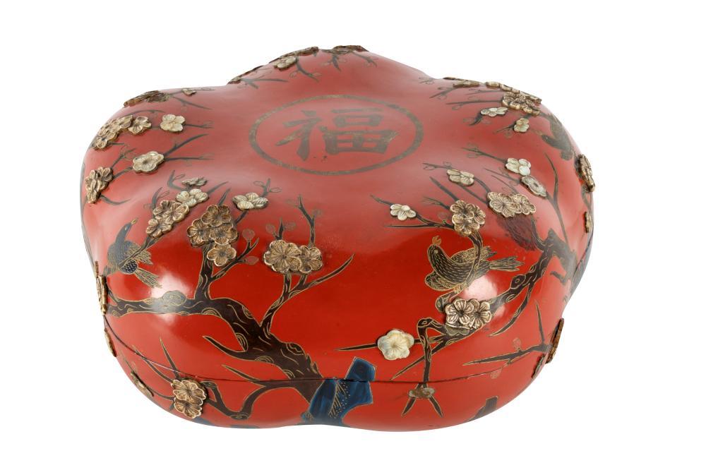 CHINESE INLAID & RED LACQUERED