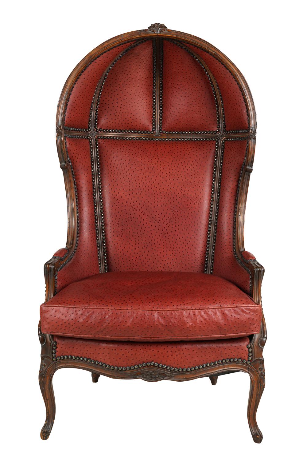 PORTER CHAIRred ostrich leather