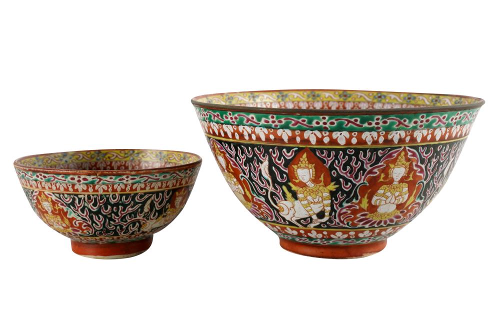 TWO SOUTHEAST ASIAN CERAMIC BOWLSunmarked,