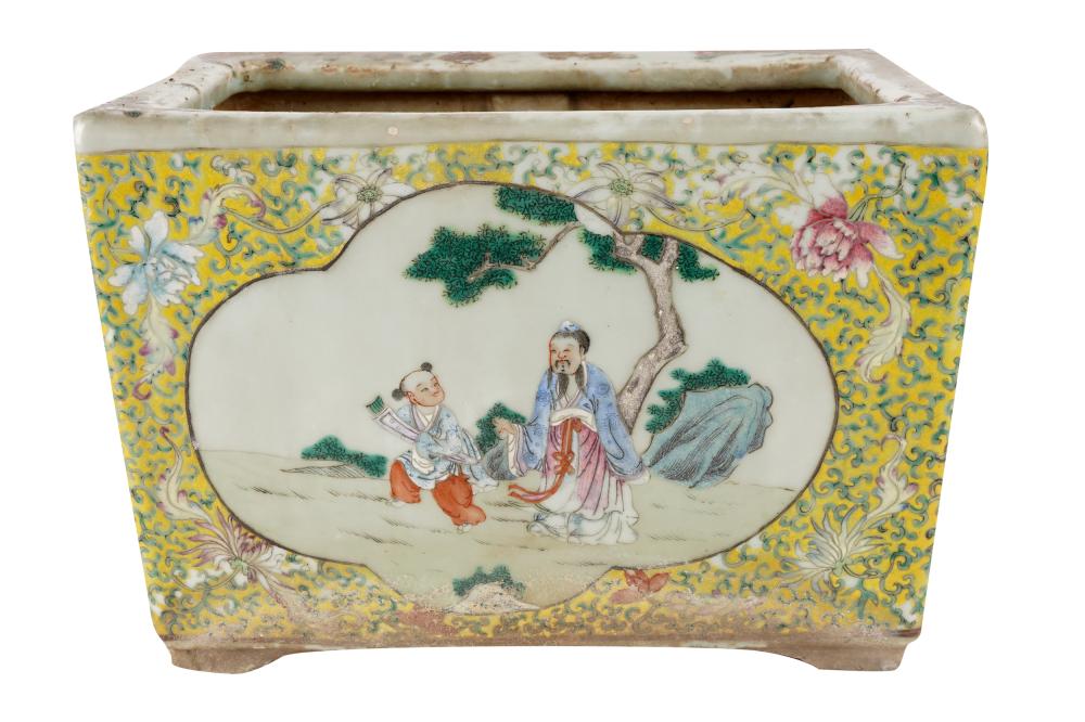 CHINESE YELLOW-GROUND PORCELAIN