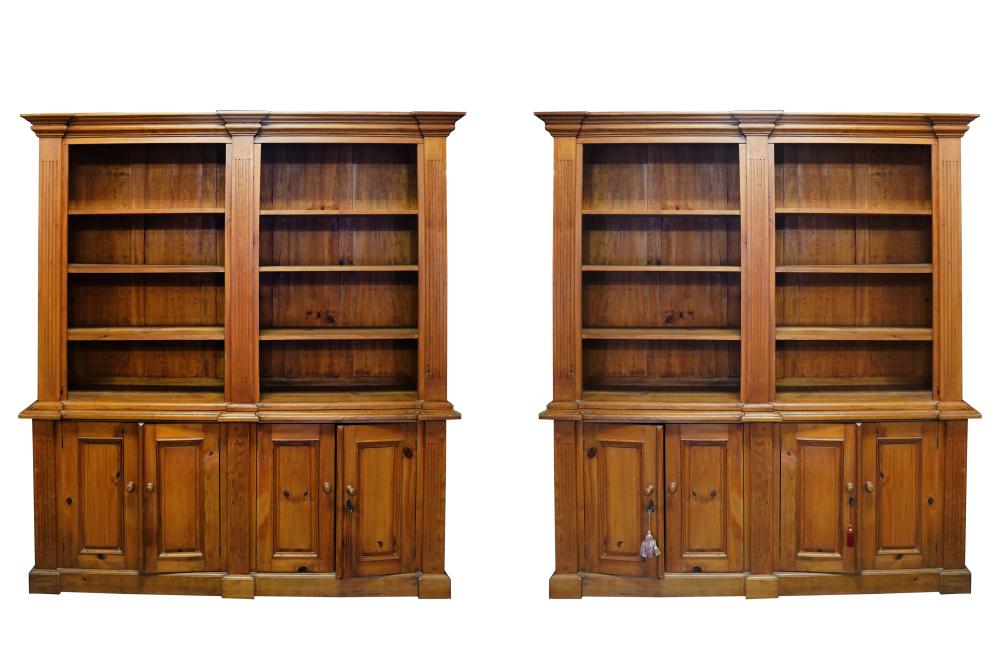 PAIR OF NEOCLASSIC STYLE PINE BOOKCASESlate 33334f