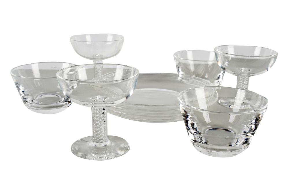 COLLECTION OF STEUBEN GLASS TABLE WAREsigned,