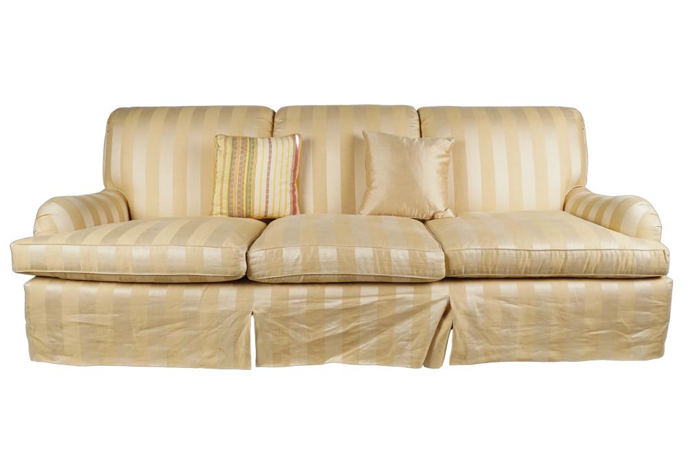 STRIPED UPHOLSTERED SOFAwith removable