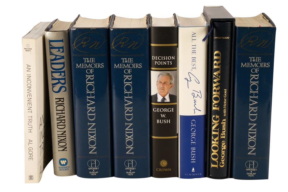 EIGHT PRESIDENTIAL SIGNED BOOKSsome