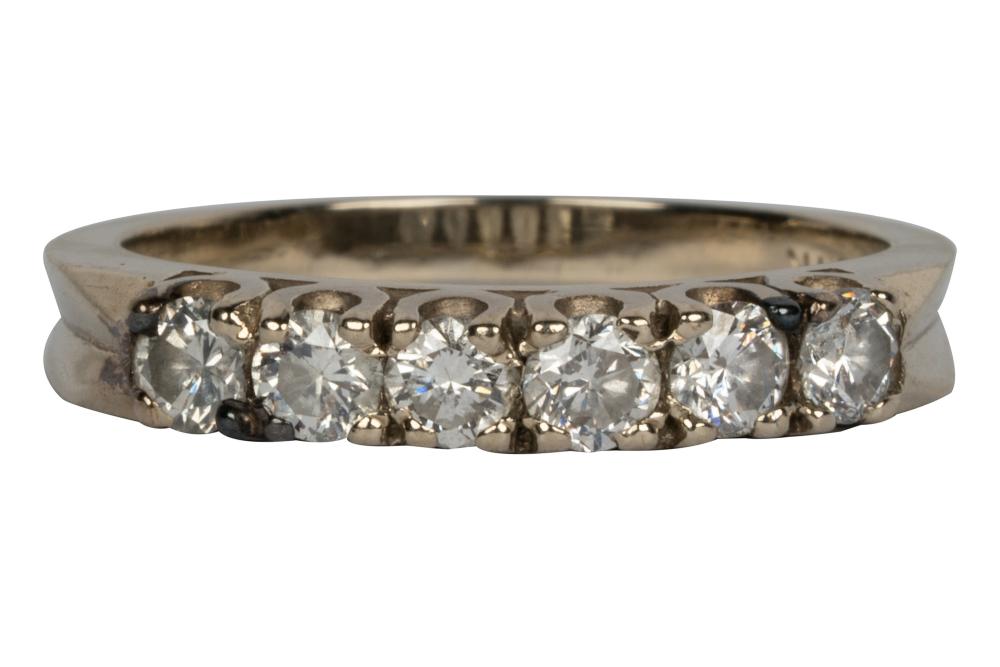 14 KARAT WHITE GOLD & DIAMOND BAND