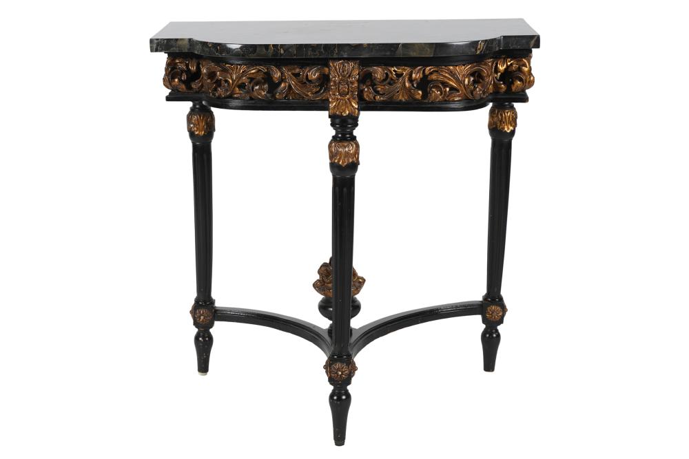 EBONIZED GILT WOOD CONSOLE TABLEwith 333420