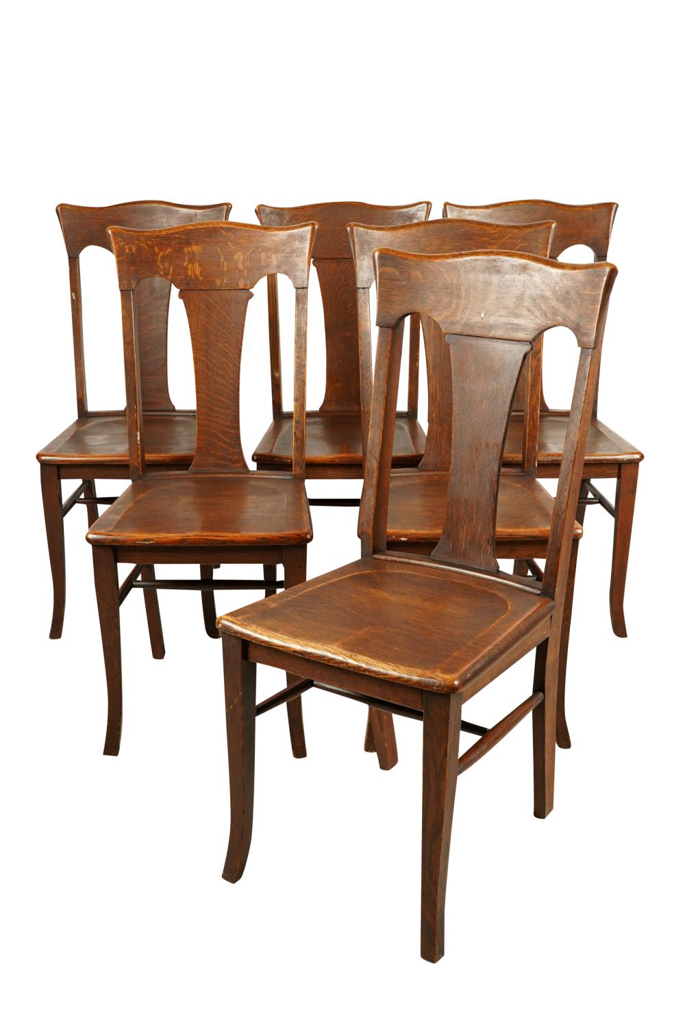 SET OF SIX AMERICAN OAK DINING 333433