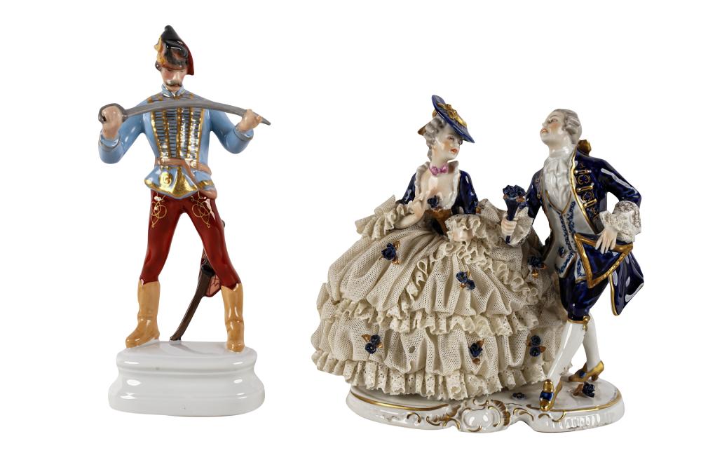 TWO ASSORTED PORCELAIN FIGURAL