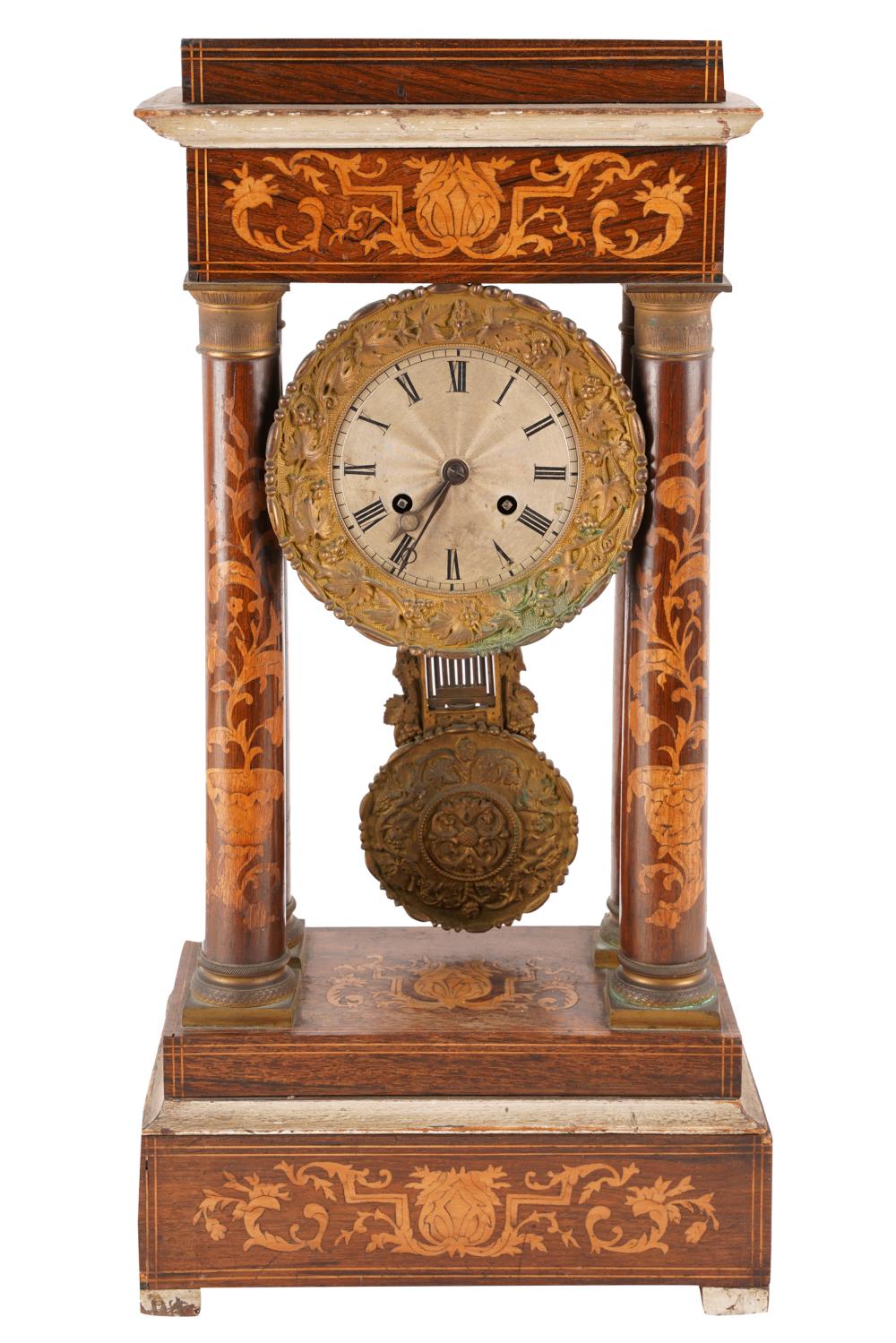 MARQUETRY MANTEL CLOCKunsigned,