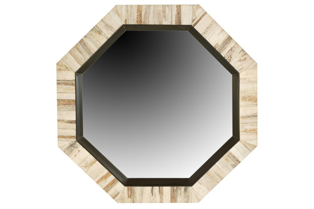 HORN VENEERED OCTAGONAL WALL MIRRORwith 3334d4