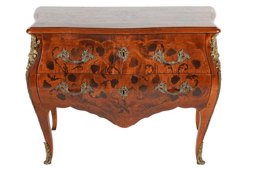 MARQUETRY BOMBE COMMODEwith two drawers