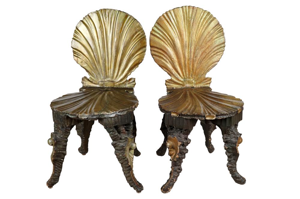 PAIR OF VENETIAN STYLE GROTTO CHAIRSCondition: