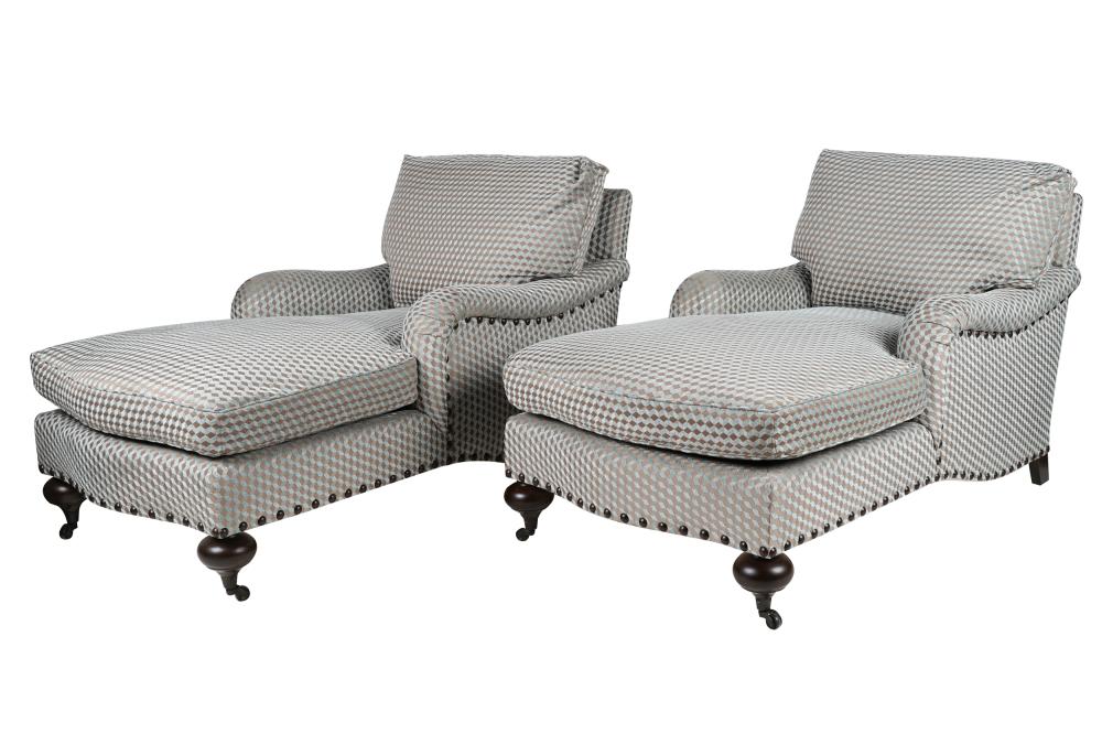 PAIR OF EBANISTA CHAISE LOUNGESwith