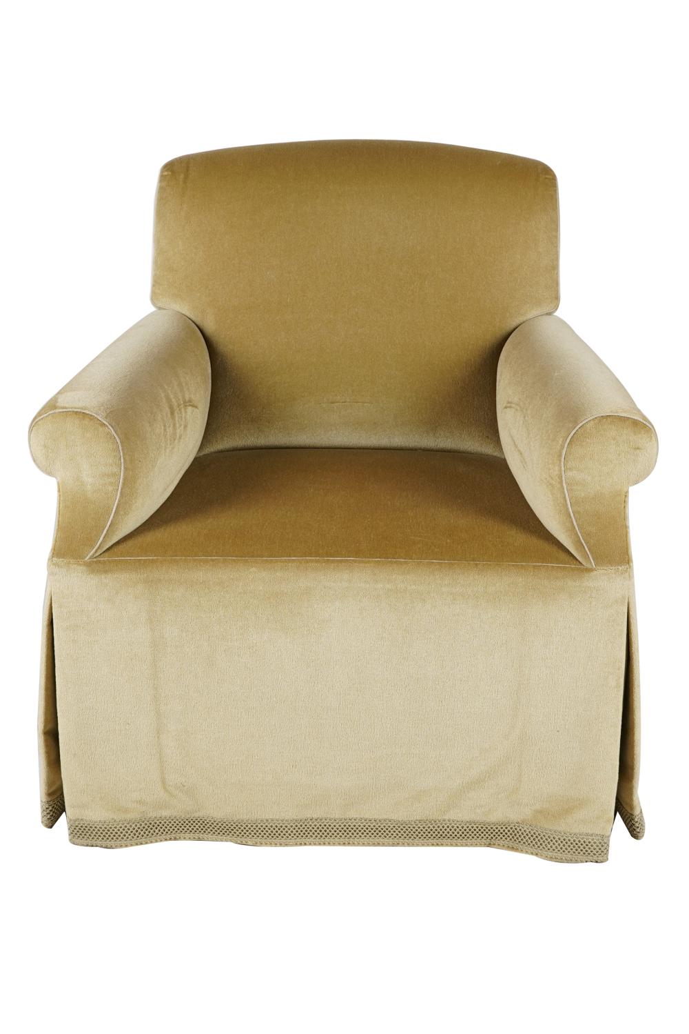 YELLOW MOHAIR CLUB CHAIRno label;