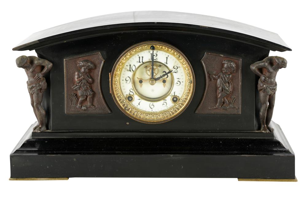 ANSONIA PAINTED METAL MANTEL CLOCKsigned 3335d6