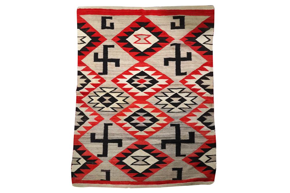 NAVAJO BLANKETwool woven in red  33363c